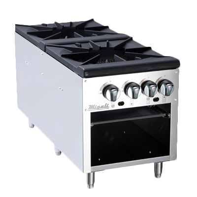 superior-equipment-supply - Migali - Migali 18" Stainless Steel Four Burner Countertop Stock Pot Range