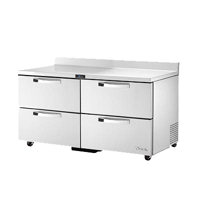 superior-equipment-supply - True Food Service Equipment - True Stainless Steel Two Section Four Drawer ADA Compliant Work Top Refrigerator 60"W