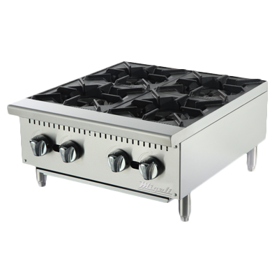 superior-equipment-supply - Migali - Migali 24"W Stainless Steel Four Burner Natural Gas Countertop Hotplate