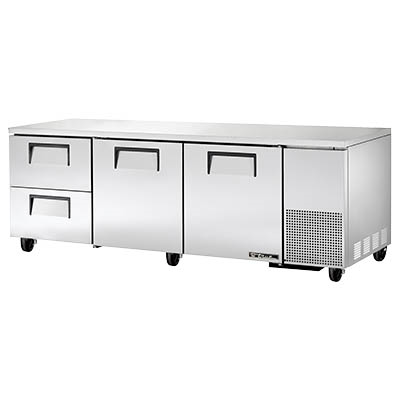 superior-equipment-supply - True Food Service Equipment - True Stainless Steel Three Section Two Drawer 93" Wide Undercounter Refrigerator