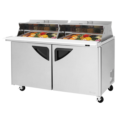 superior-equipment-supply - Turbo Air - Turbo Air 60.25" Wide Stainless Steel Sandwich/Salad Mega Top Unit With Dual Sided Lids