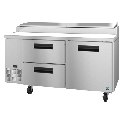 superior-equipment-supply - Hoshizaki - Hoshizaki Stainless Steel Pizza Prep Table 67" Wide With Two Drawers & One Door