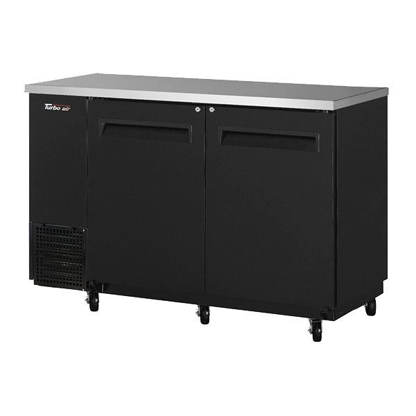 superior-equipment-supply - Turbo Air - Turbo Air Black Vinyl Coated Steel Two Section Steel Back Bar Cooler