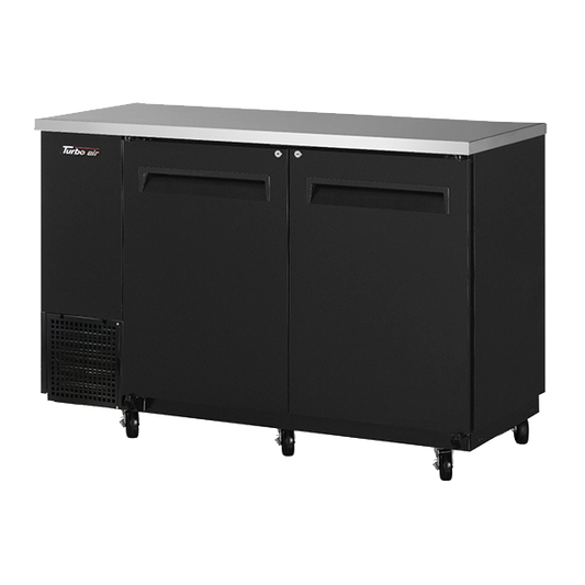 superior-equipment-supply - Turbo Air - Turbo Air Black Vinyl Coated Steel Two Section Steel Back Bar Cooler