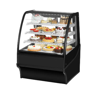 superior-equipment-supply - True Food Service Equipment - True Black Powder Coated 36"W Exterior Refrigerated Merchandiser With PVC Coated Wire Shelving