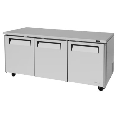 superior-equipment-supply - Turbo Air - Turbo Air 72.6" Wide Stainless Steel Three-Section Undercounter Refrigerator