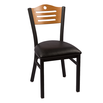 JMC Furniture Indoor Clear Coat Finish Metal Frame Vinyl Seat Side Chair