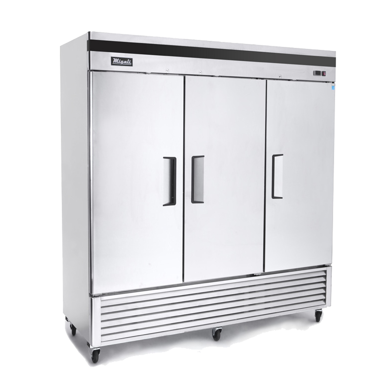 superior-equipment-supply - Migali - Migali Stainless Steel Three-Section Three Door Reach-In Refrigerator