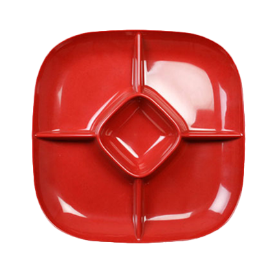 Clearance Thunder 15" Chip And Dip Platter Red