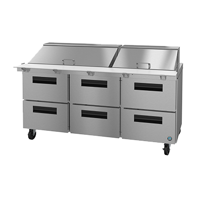 superior-equipment-supply - Hoshizaki - Hoshizaki 72" Wide Three Section Reach In Refrigerated Sandwich Prep Unit With Six Drawers