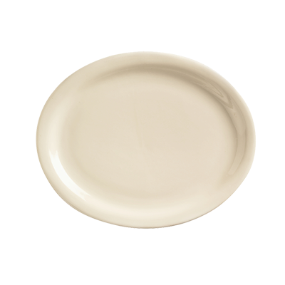 superior-equipment-supply - World Tableware Inc - World Tableware Kingsmen Narrow Rim Platter Cream White Stoneware 13-1/4" x 10-1/4" - 12/Case
