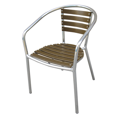 JMC Furniture Outdoor Tan Synthetic Teak Back And Seat Arm Chair