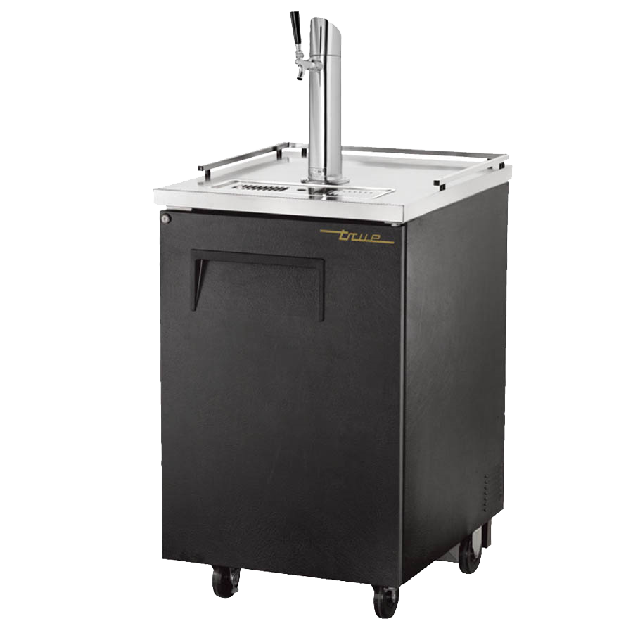 superior-equipment-supply - True Food Service Equipment - True Black Vinyl Exterior (1) Tap Dispenser (1) Keg Capacity Draft Beer Cooler 23.5"W