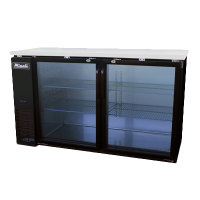 superior-equipment-supply - Migali - Migali 60.8"W Black Steel Two-Section Two Glass Door Back Bar Cabinet