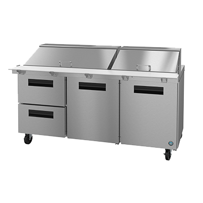 superior-equipment-supply - Hoshizaki - Hoshizaki 72" Wide Three Section Reach In Refrigerated Sandwich Prep Unit With One Shelf and Four Drawers