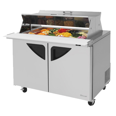superior-equipment-supply - Turbo Air - Turbo Air 48.25" Wide Stainless Steel Two-Section Sandwich/Salad Mega Top Unit With Dual Sided Lid