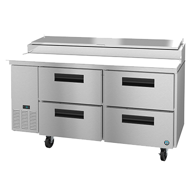 superior-equipment-supply - Hoshizaki - Hoshizaki Stainless Steel Two Section 67" Pizza Prep Table