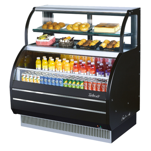 superior-equipment-supply - Turbo Air - Turbo Air Black Exterior Merchandiser Combination Case With Refrigerated Top Shelf