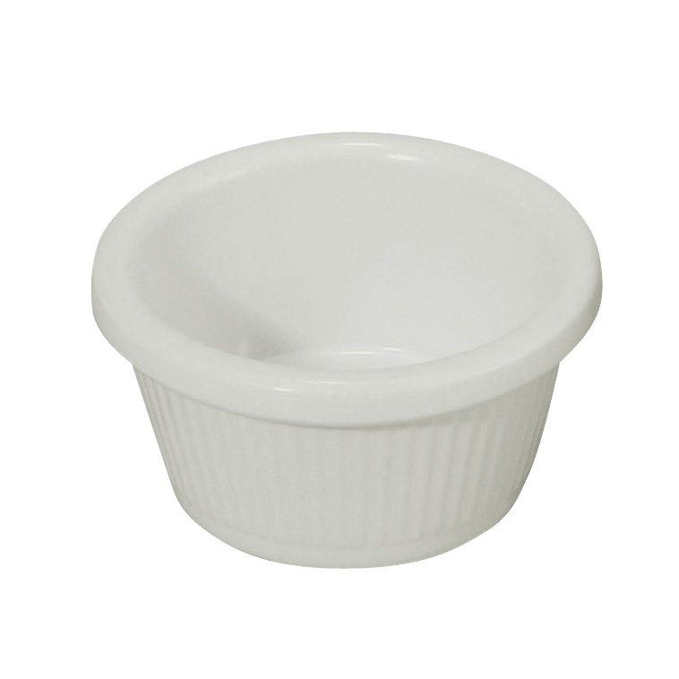 Ramekin Fluted 2 oz. White Melamine - One Dozen