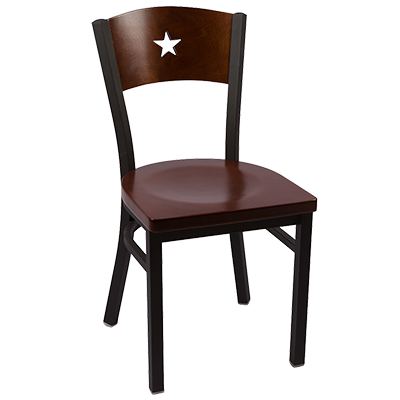 JMC Furniture Clear Coat Finish Metal Frame Indoor Star Cutout Side Chair