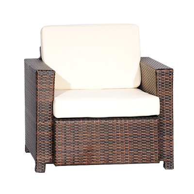 JMC Furniture Outdoor Synthetic Espresso Woven Single Couch With Cushions 26"H x 32"W