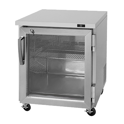 superior-equipment-supply - Turbo Air - Turbo Air 27.5" Wide Stainless Steel One-Section Glass Door Undercounter Refrigerator