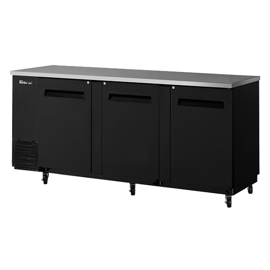 superior-equipment-supply - Turbo Air - Turbo Air Black Vinyl Coated Steel Three Section Narrow Back Bar Cooler -