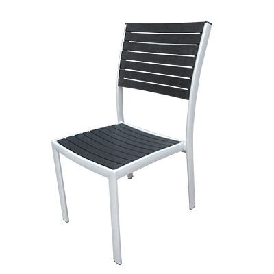 JMC Furniture Outside Black Synthetic Teak Back And Seat Side Chair