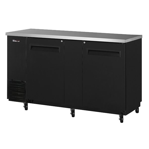 superior-equipment-supply - Turbo Air - Turbo Air Black Vinyl Coated Steel Two Section Narrow Back Bar Cooler