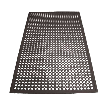 superior-equipment-supply - Winco - Rubber Anti-Fatigue Mats With Beveled Edges 3' x 5' x 1/2" Black