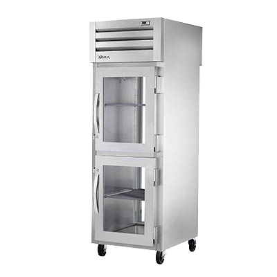 superior-equipment-supply - True Food Service Equipment - True One Section Two Glass Half Doors Front & One Glass Rear Door Pass-Thru Refrigerator