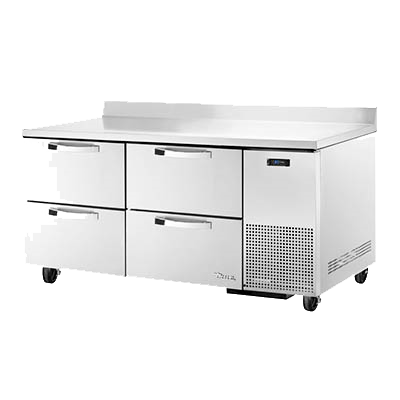 superior-equipment-supply - True Food Service Equipment - True Stainless Steel Two Section Four Drawer Deep Work Top Refrigerator 67"W