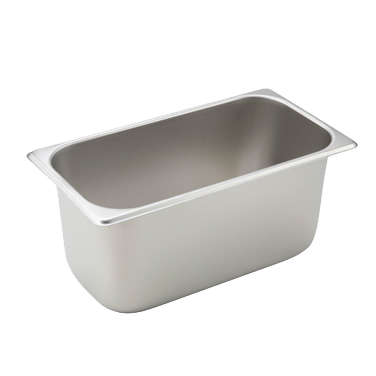 Steam Table Pan 1/3 Size Straight Sided 25 Gauge 18/8 Stainless Steel 6-7/8" x 12-3/4" x 6"