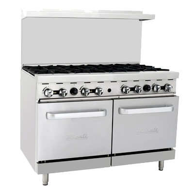 superior-equipment-supply - Migali - Migali 48"W Stainless Steel Eight Burner Liquid Propane Range