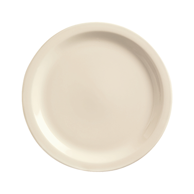 superior-equipment-supply - World Tableware Inc - World Tableware Kingsmen Narrow Rim Plate Cream White Stoneware 7-1/4" Diameter - 36/Case