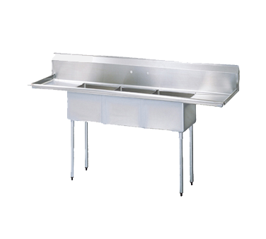 superior-equipment-supply - Turbo Air - Turbo Air 102" Wide Stainless Steel Three Compartment Sink