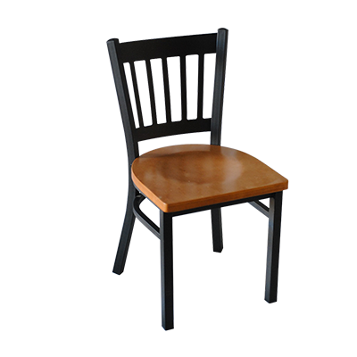 JMC Furniture Indoor Black Powder Metal Frame Slat Back Side Chair