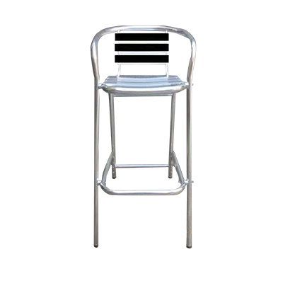 JMC Furniture Outdoor Black Synthetic Teak Back And Seat Bar Stool