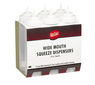 superior-equipment-supply - Tablecraft Products Co - Tablecraft Cash & Carry WideMouth Squeeze Bottle 34 oz. 63mm Opening - 6 Pack