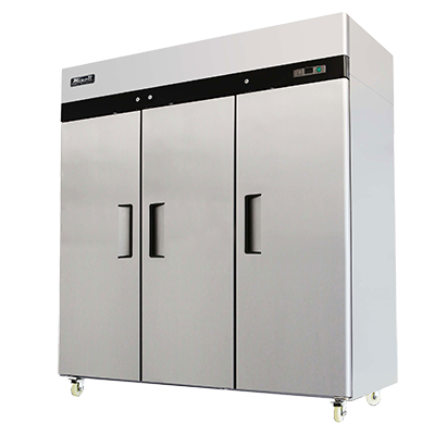 superior-equipment-supply - Migali - Stainless Steel Three Section Three Door 77.8"W Reach-In Refrigerator