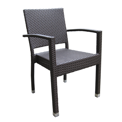 JMC Furniture Outdoor Aluminium Frame Synthetic Ivory Woven Arm Chair