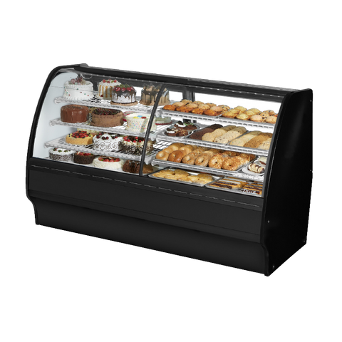 superior-equipment-supply - True Food Service Equipment - True Stainless Steel 77"W Dual Zone Glass Merchandiser With PVC Coated Wire Shelving