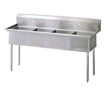superior-equipment-supply - Turbo Air - Turbo Air 78" Wide Stainless Steel Four Compartment Sink