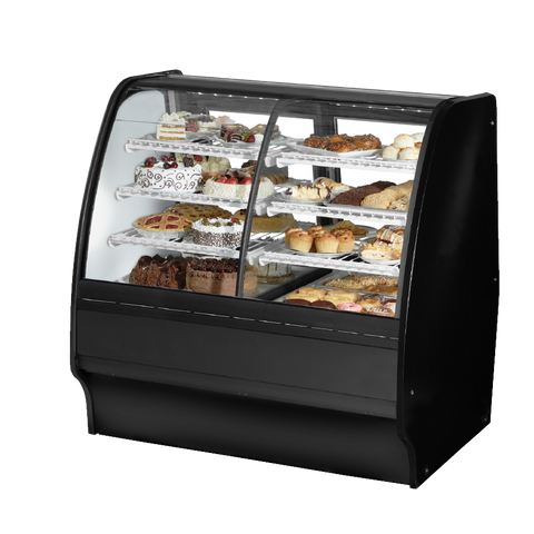 superior-equipment-supply - True Food Service Equipment - True Black Powder Coated 48" Dual Zone Glass Merchandiser With PVC Coated Wire Shelving