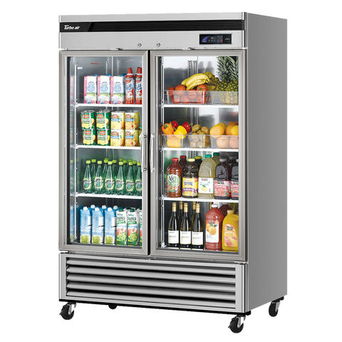 superior-equipment-supply - Turbo Air - Turbo Air 54.4" Wide Stainless Steel Two-Section Glass Door Refrigerator