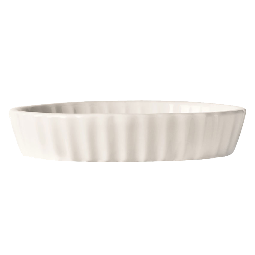 superior-equipment-supply - World Tableware Inc - World Tableware Bedrock Creme Brulee Oval Dish Bright White 6 oz. - 24/Case