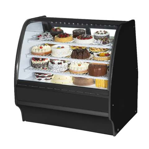 superior-equipment-supply - True Food Service Equipment - True Black Powder Coated 48"W Refrigerated Glass Merchandiser With PVC Coated Wire Shelving