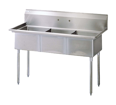 superior-equipment-supply - Turbo Air - Turbo Air 60" Wide Stainless Steel Three Compartment Sink