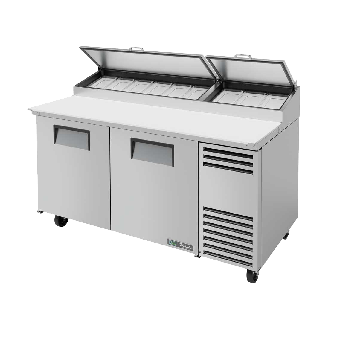 superior-equipment-supply - True Food Service Equipment - True Stainless Steel Two Section 67"W Pizza Prep Table