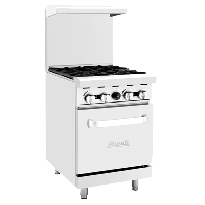 superior-equipment-supply - Migali - Migali 24"W Stainless Steel Four Burner Liquid Propane Gas Range